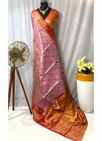 Kanjivaram Silk Pink Traditional Wear Weaving Saree